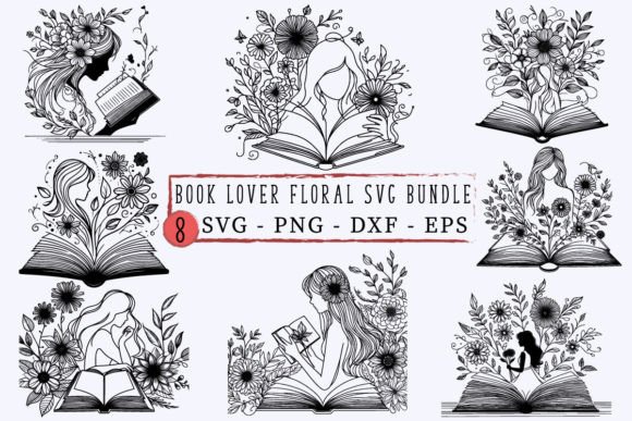Download Book Lover Floral Svg Bundle - Floral Collection