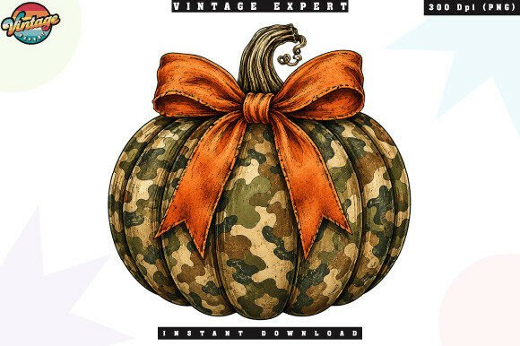 Download Camo Pumpkin Orange Bow PNG - Premium Resources