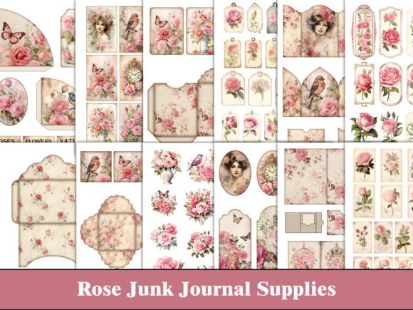 Download Rose Flowers Junk Journal Craft Supplies - Junk journal Collection