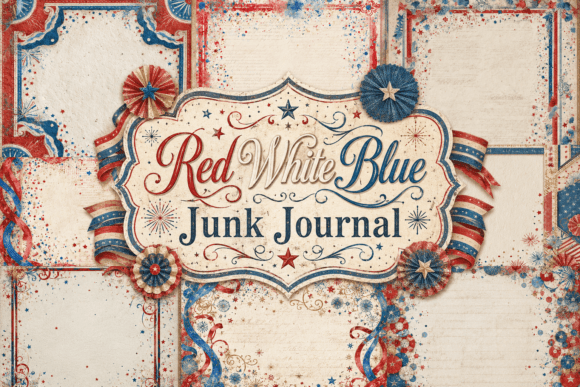 Download Red White Blue Junk Journal - Junk journal Collection
