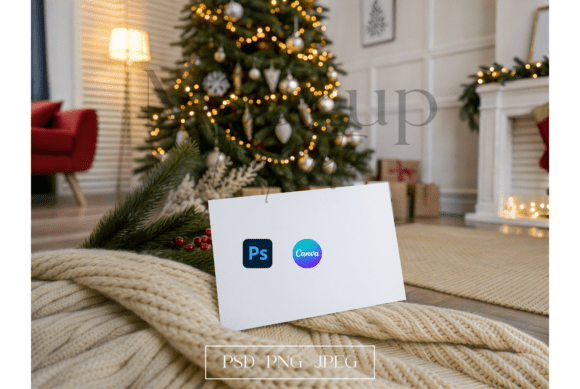 Download Holiday Greeting Card Scene with Tree - Holiday Collection
