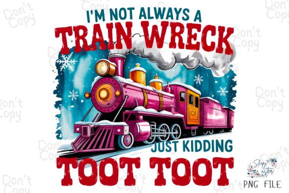 Download Retro Holiday Humor Train Wreck Xmas PNG - Holiday Collection