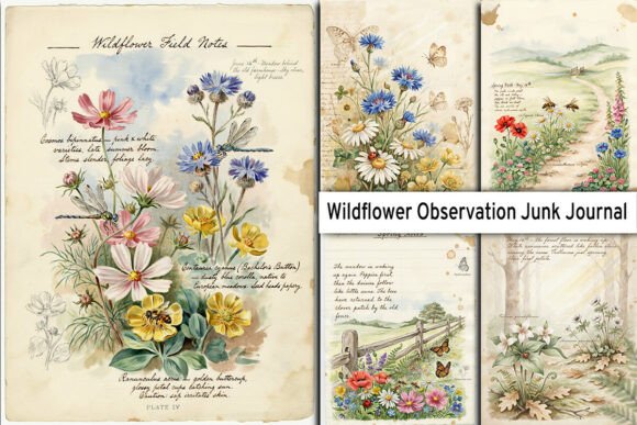 Download Wildflower Observation Junk Journal Page - Junk journal Collection