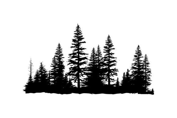 Download Vintage Pine Trees, Forest Silhouette - Vintage pine Collection
