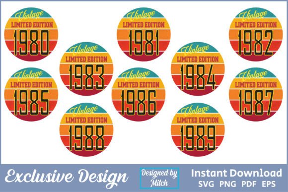 Download Vintage 1980s Limited Edition SVG Pack - 80s Collection