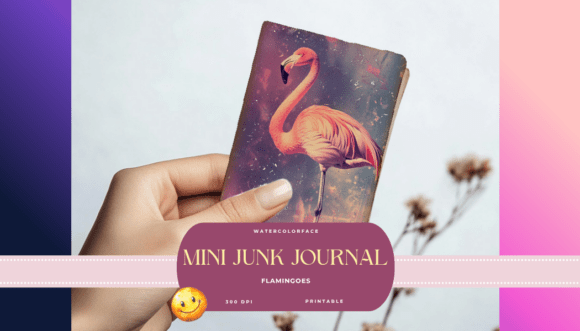 Download Flamingo Mini Junk Journal Kit - Junk journal Collection