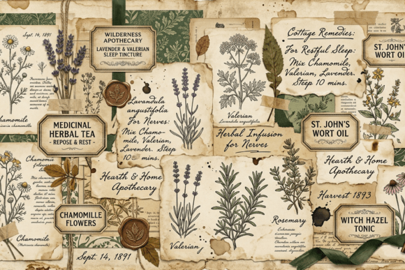Download Vintage Nature Labels Junk Journal Page - Junk journal Collection