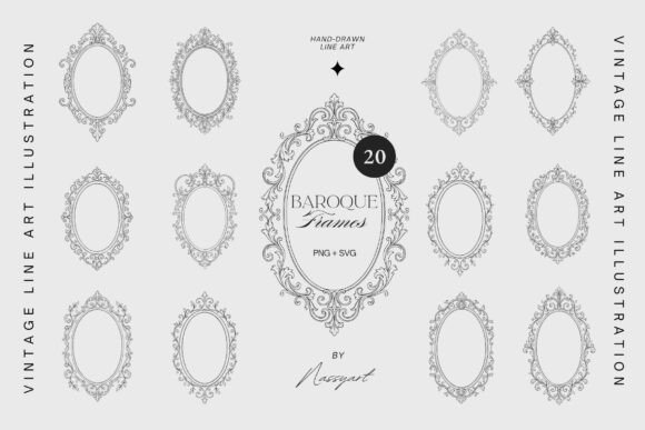 Download 20 Baroque Oval Frames Clipart - Baroque Collection