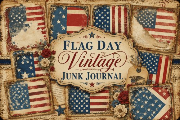 Download Flag Day Vintage Junk Journal - Junk journal Collection