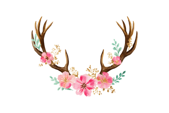 Download Whimsical Floral Antlers PNG - Floral Collection