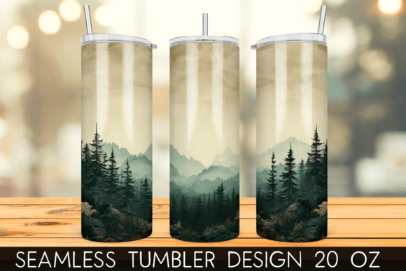 Download Vintage Pine Trees Tumbler Sublimation - Vintage pine Collection