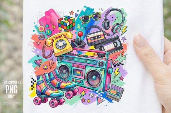 Download Retro 80s Nostalgia Collage PNG - 80s Collection