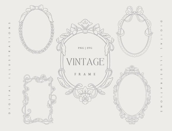 Download 5 Vintage Baroque Frames SVG - Premium Resources