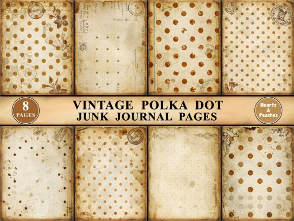Download Vintage Polka Dot Junk Journal Pages - Junk journal Collection