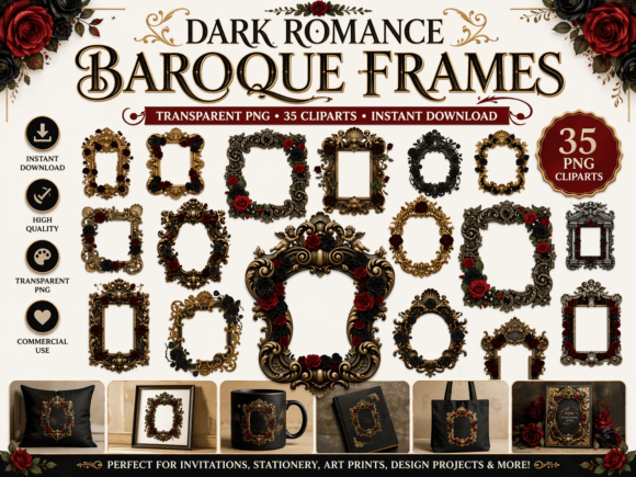Download Dark Romance Baroque Frames - Baroque Collection