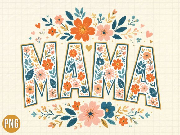 Download Boho Floral Mama Graphic PNG Shirt - Floral Collection