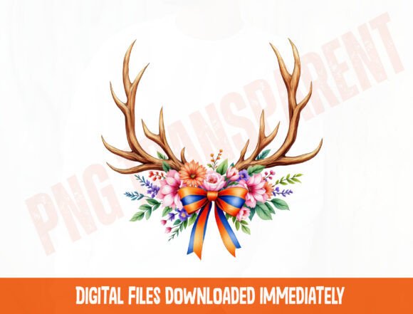 Download Floral Antlers Png, Boho Deer Antlers - Floral Collection